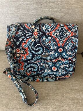 Vera Bradley Navy Multi Paisley Quilted Backpack Bag